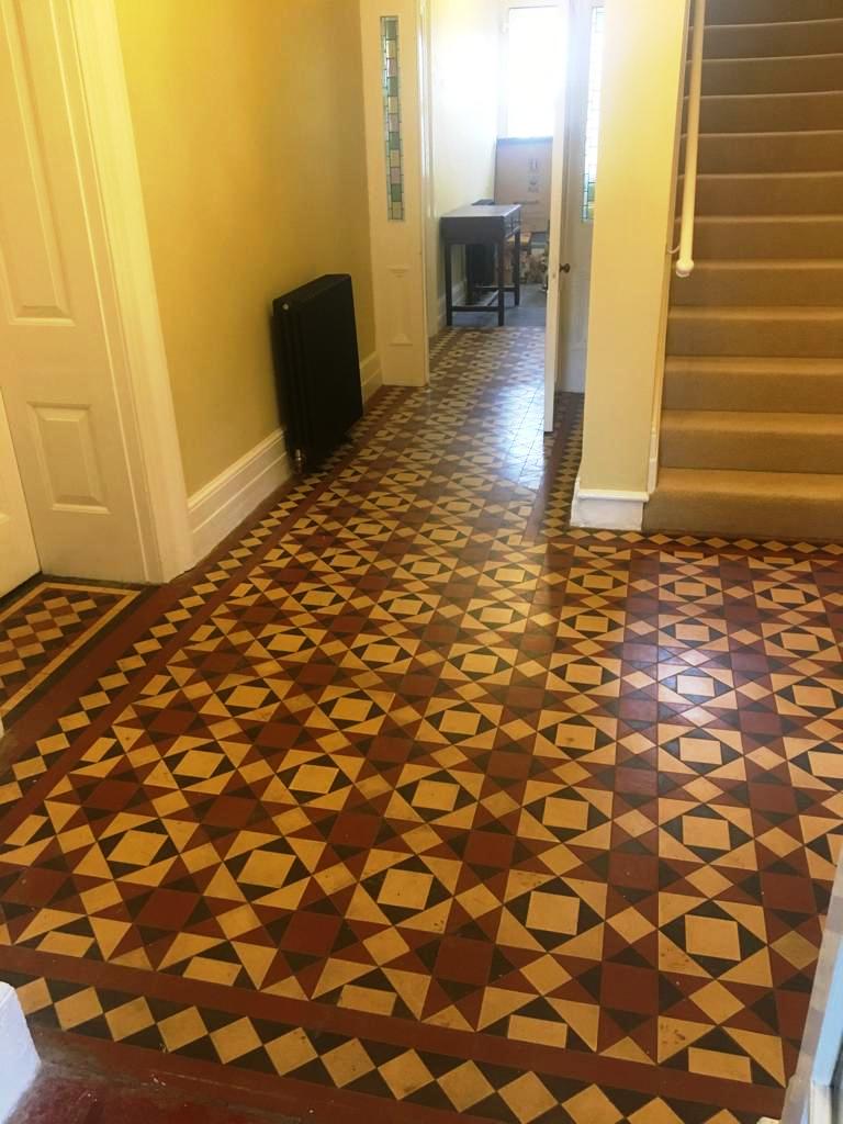 Victorian Tiled Hallway Before Cleaning Abergavenny