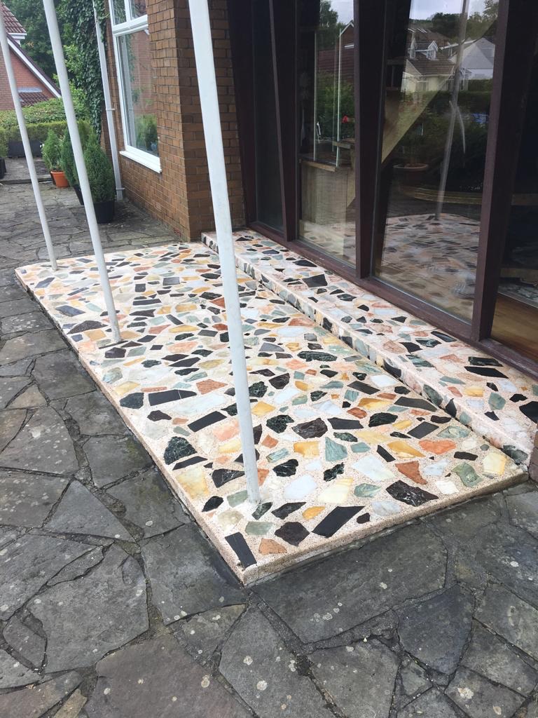 Terrazzo Porch Entrance After Cleaning