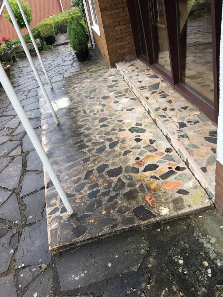 Terrazzo Porch Entrance Before Cleaning