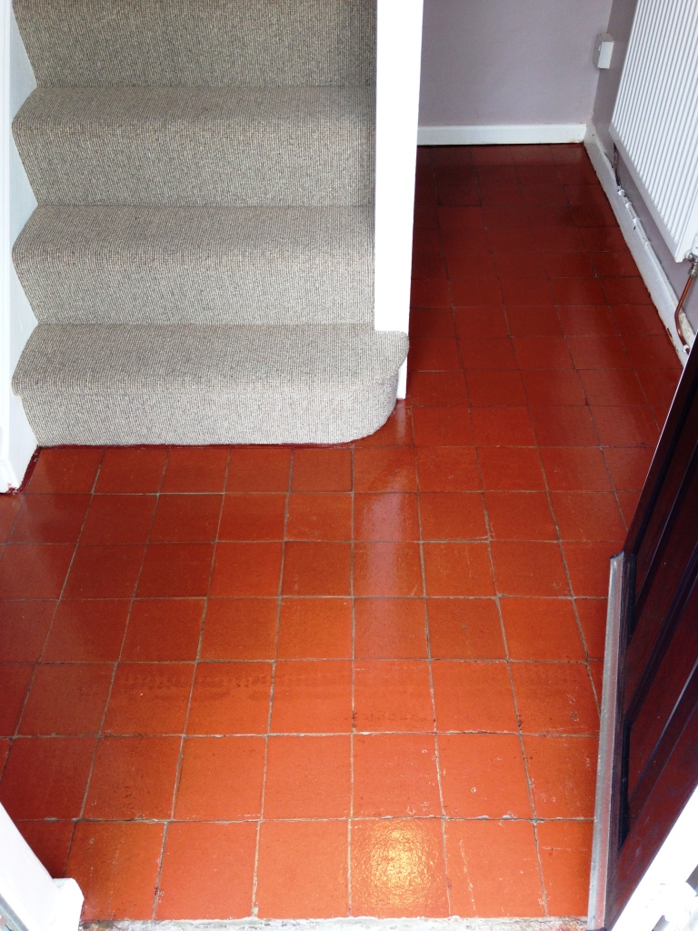 Quarry Tiled Hallway Floor After Cleaning