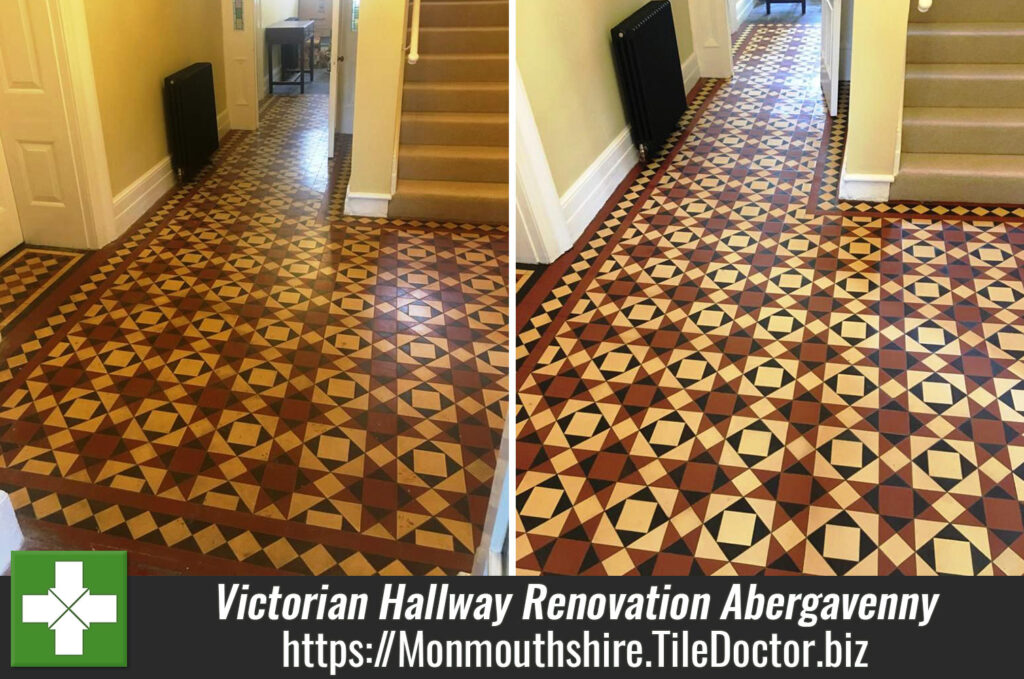 Dirty Victorian Tiled Hallway Renovated in Abergavenny