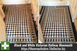 Beautiful Black and White Victorian Tiled Hallway Renovation in Monmouth