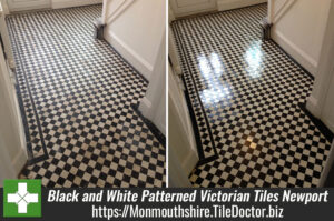 Black and White Patterned Victorian Tiles Restored in Newport