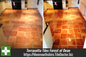 Terracotta Tiles Ingrained with Dirt Cleaned and Sealed in the Forest of Dean