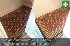 Victorian Tiled Floor Before After Restoration Newport