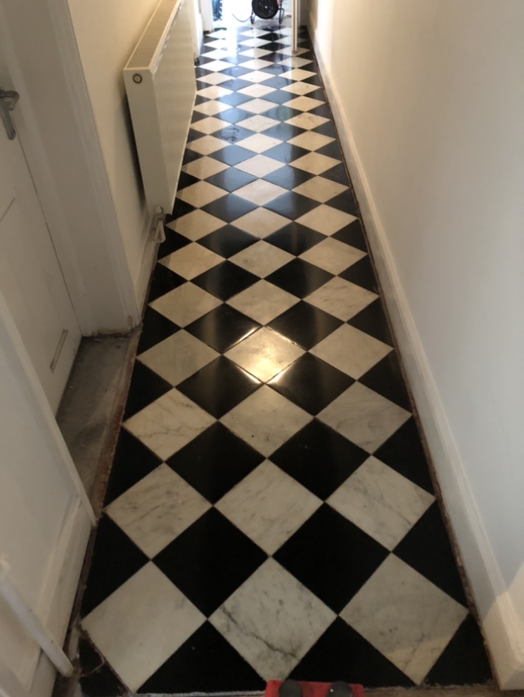 Parquet Covered Marble Floor After Restoration Monmouth