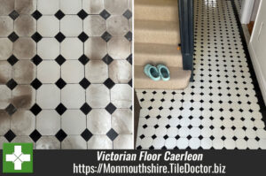 Classic Black and White Victorian Tiled Hallway Renovated in Caerleon