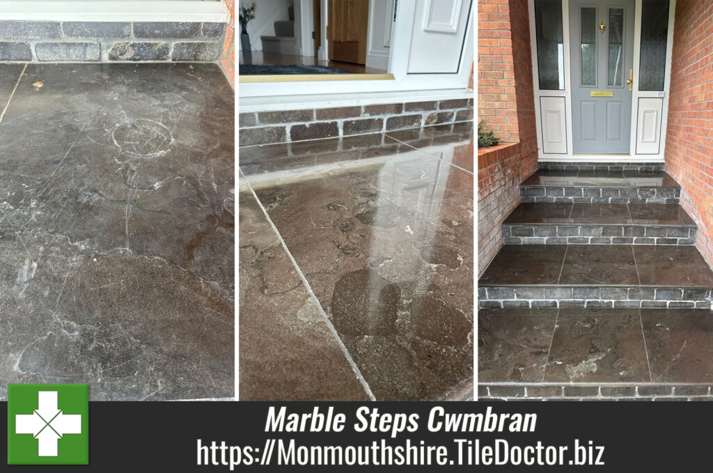 Marble Tiled Step Polishing and Renovation Cwmbran