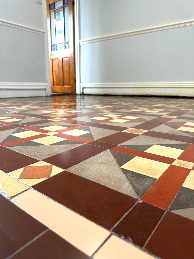 Victorian Tiled Dining Room Floor After Renovation Newport