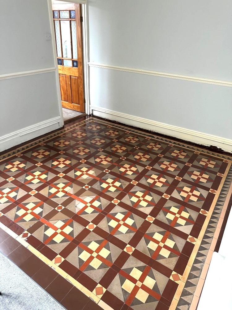 Victorian Tiled Dining Room Floor After Renovation Newport