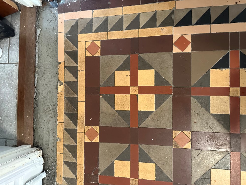 Victorian Tiled Dining Room Floor Before Renovation Newport