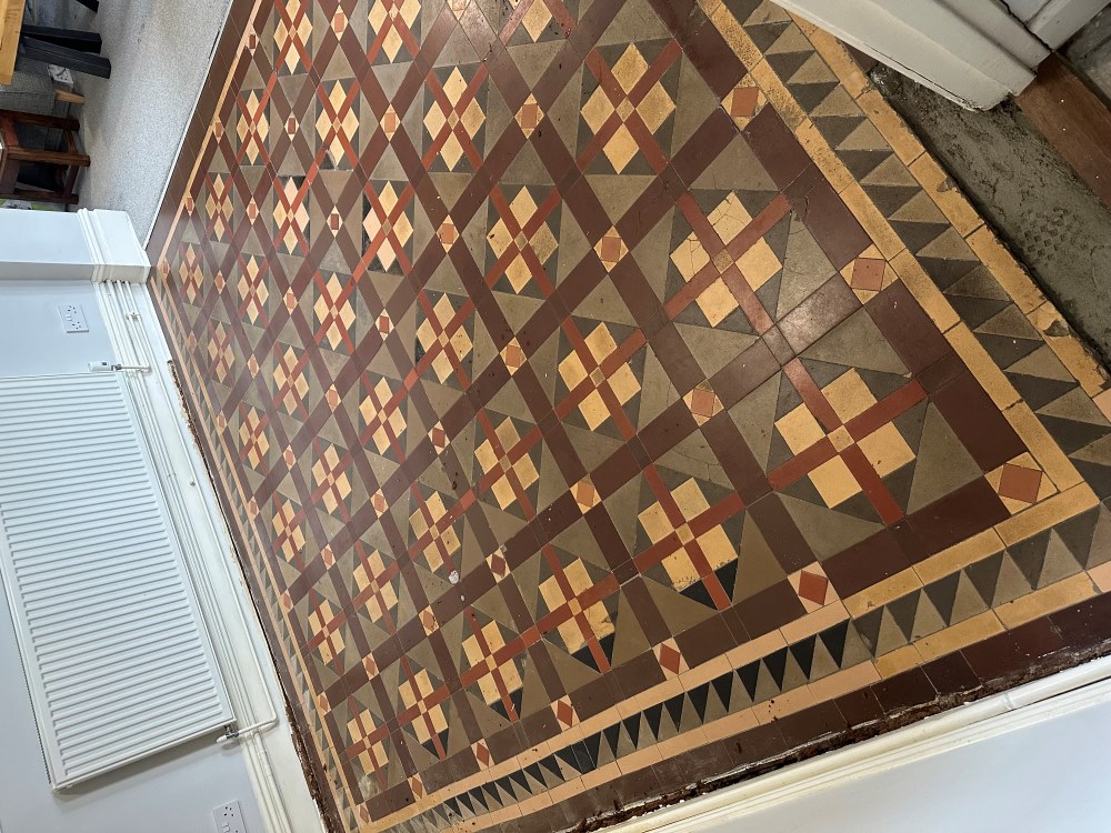 Victorian Tiled Dining Room Floor Before Renovation Newport