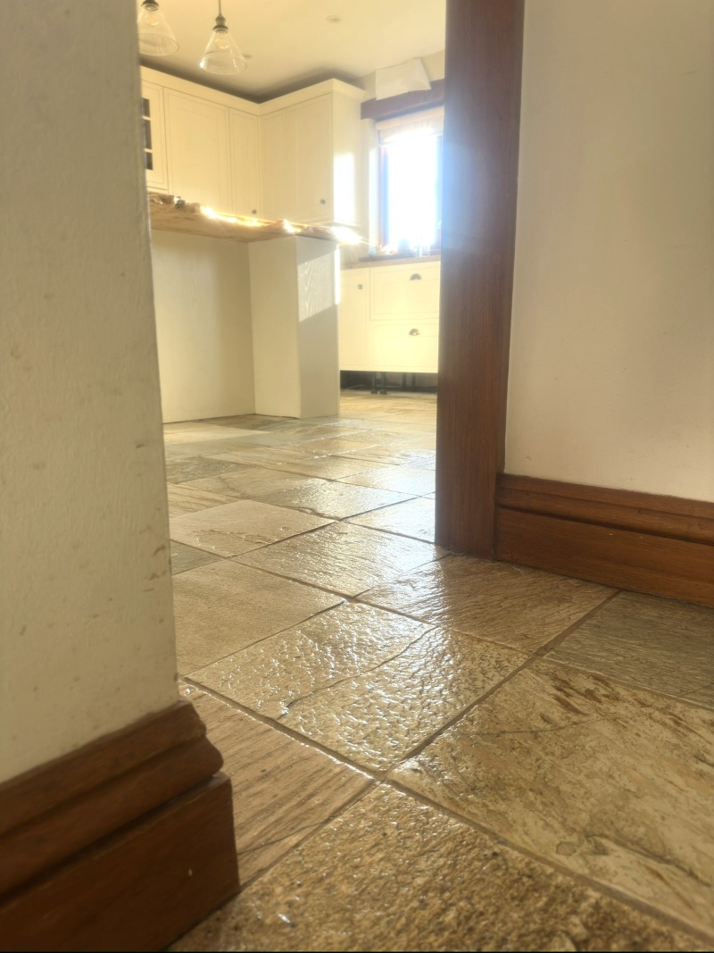 Riven Slate Kitchen Floor After Renovation Monmouth